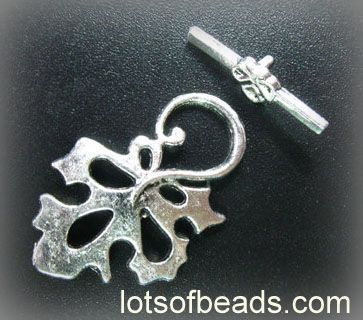 Pewter silver leaf toggle